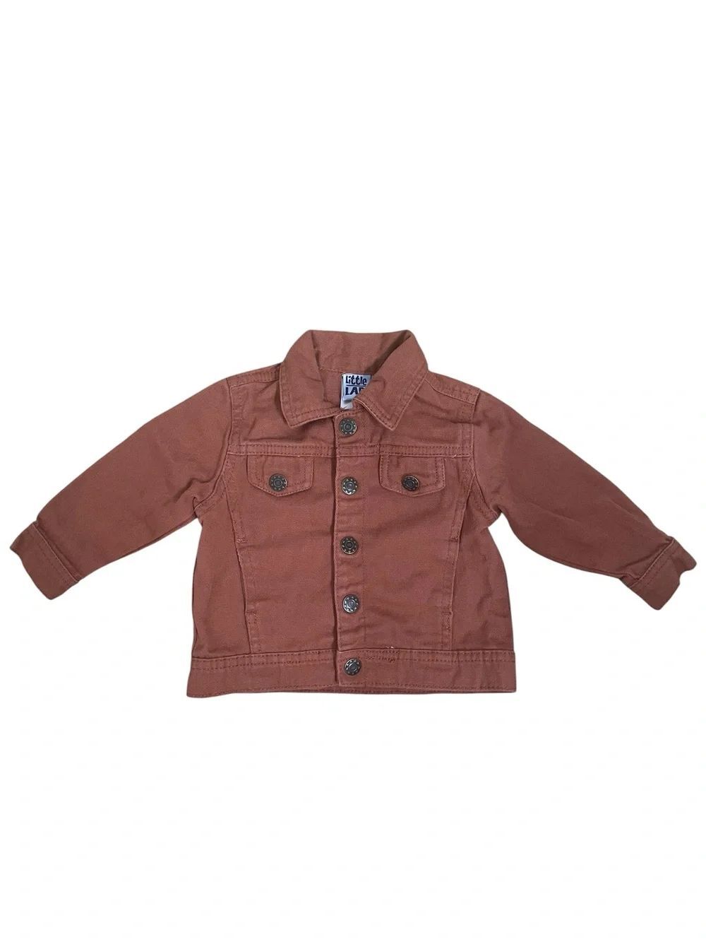 Little Lad Baby Brown Cotton Denim Jacket 6-9M Button Front Trucker Coat